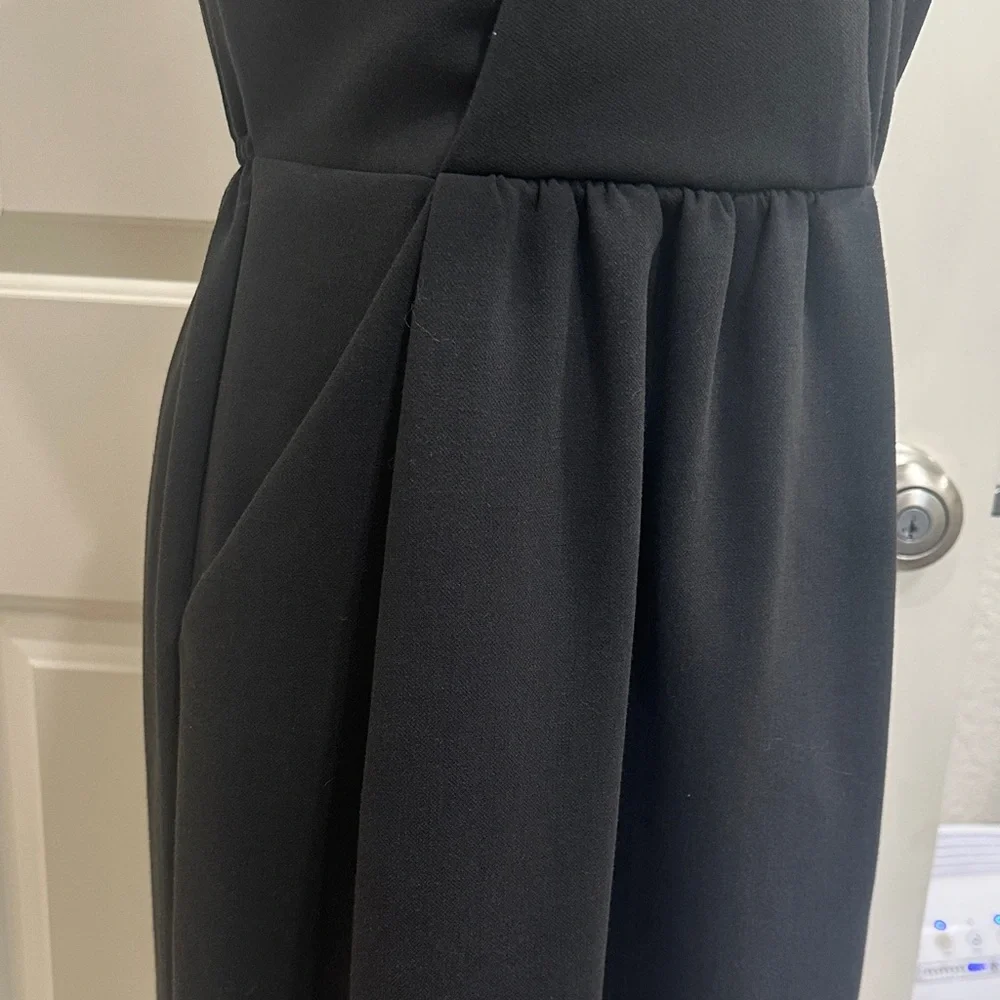 Rebecca Taylor Charcoal Grey Mini Faux Wrap Dress 4 - Picture 3 of 9